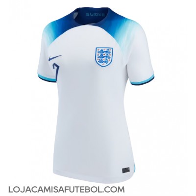 Camisa de Futebol Inglaterra Jack Grealish #7 Equipamento Principal Mulheres Mundo 2022 Manga Curta